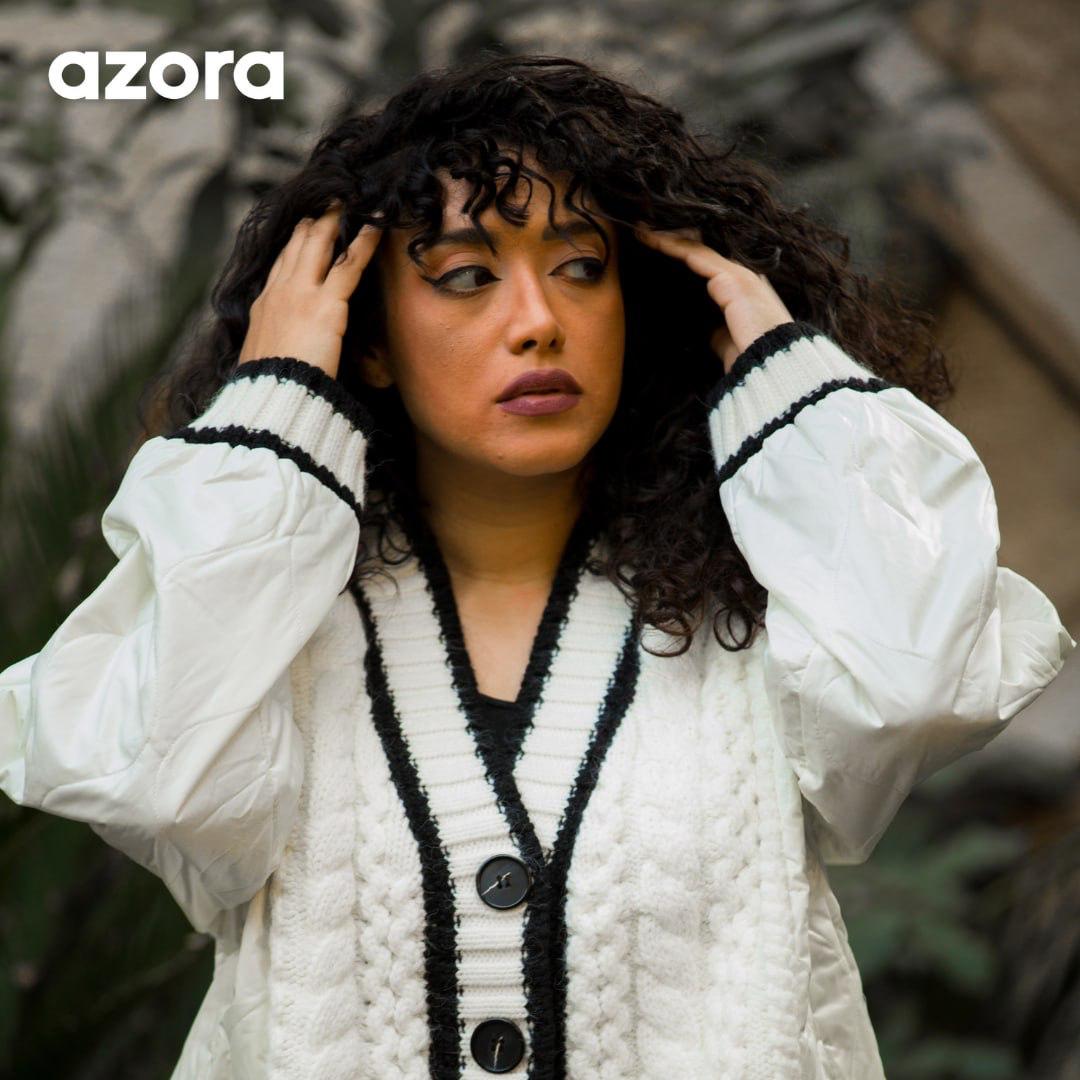 AZORA® IVORY KNITTED WOOL SWEATER