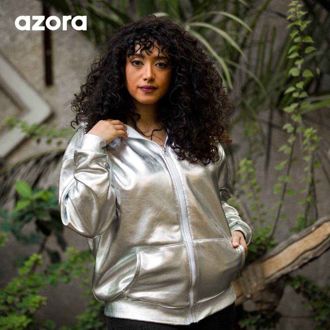 Azora® Metallic Zip-Up Jacket