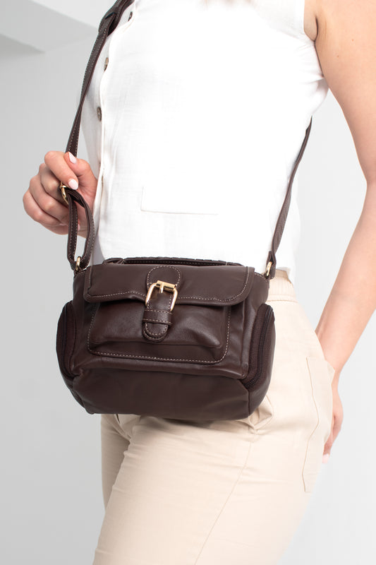 Azora® Eclipse Brown Leather Bag