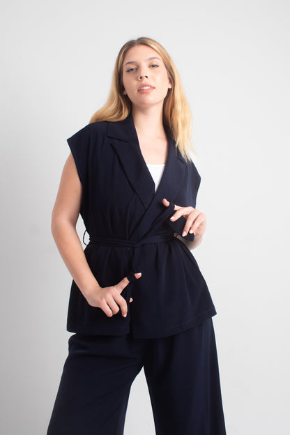 Azora© Navy Blue Belted Set