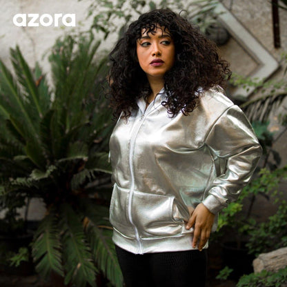Azora® Metallic Zip-Up Jacket