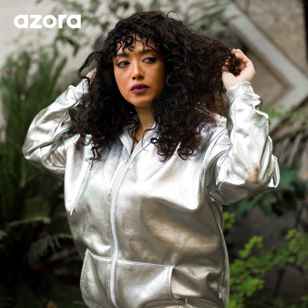 Azora® Metallic Zip-Up Jacket